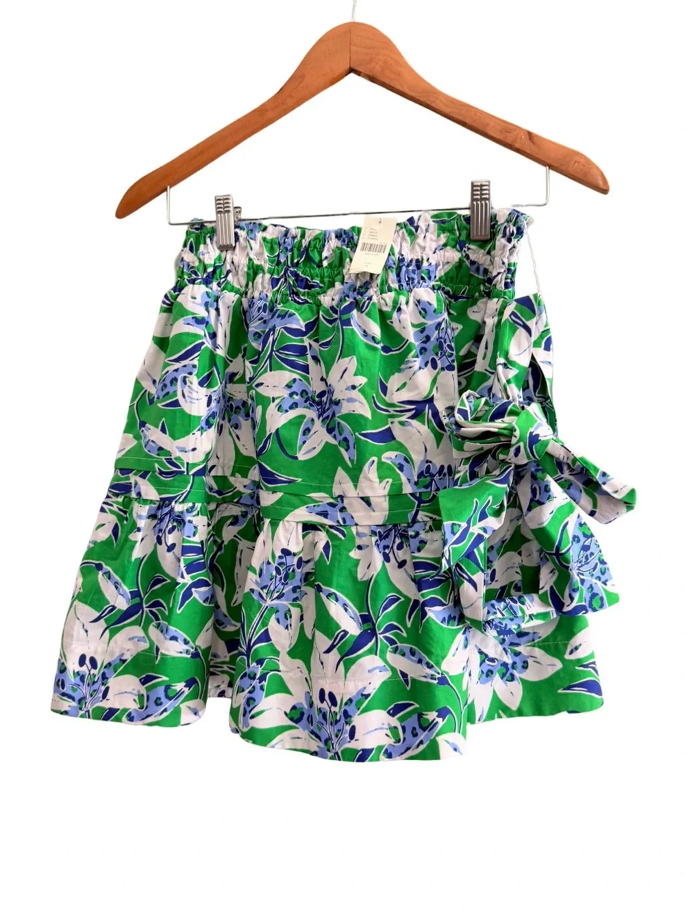 Anthropologie Somerset Mini Skirt Green & Blue Floral Print Size Small